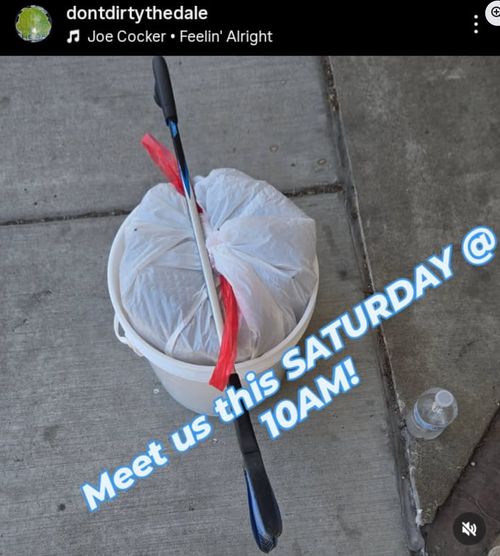 Don't Dirty the Dale Clean Up
Meet us this Saturday at 10am