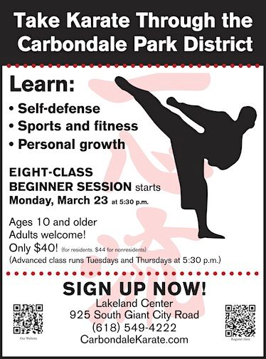 Carbondale Park District beginning karate classes