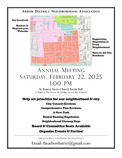 Arbor District Neighborhood Association annual meeting