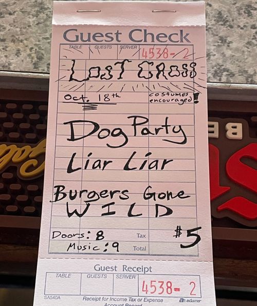 lost cross
dog party
liar liar
burgers gone wild

doors 8 music 9 $5